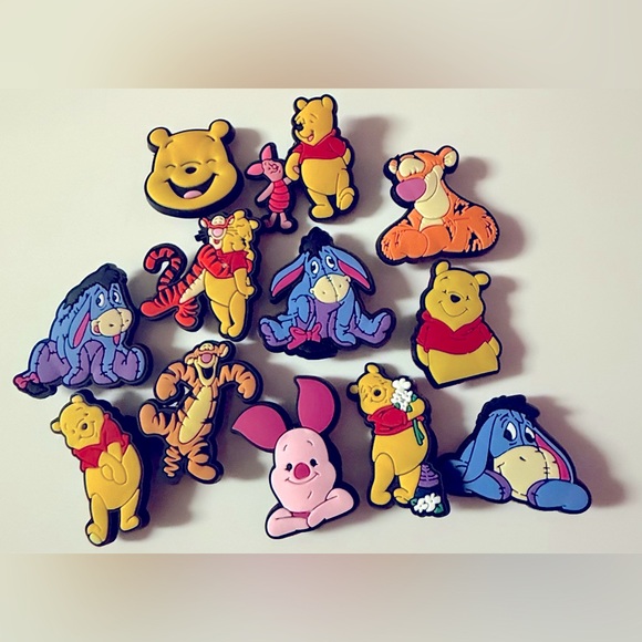 CROCS Accessories - 12 Winnie The Pooh Croc Charms Jibbit Shoe Charm Disney Croc Charms